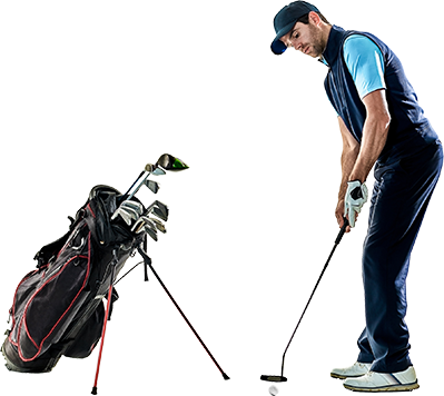 Golfspieler mit Bag